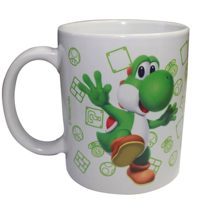 Nintendo Yoshi Super Mario Bros Set - Tirelire métallique + Tasse en céramique