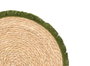 Kinvara Set de 2 Sets de Table Ronds 38cm avec Franges Vert et Naturel Enea et Coton (Set de 24)