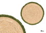 Kinvara Set de 2 Sets de Table Ronds 38cm avec Franges Vert et Naturel Enea et Coton (Set de 24)