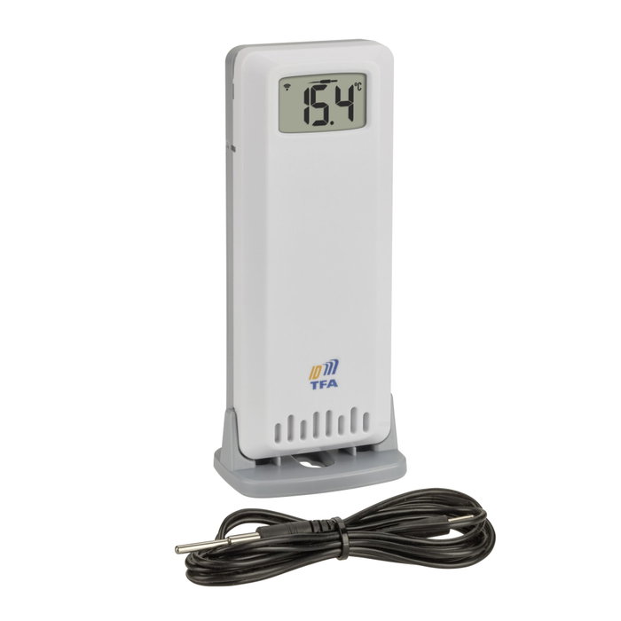 Tfa Émetteur de température double ID-A3 blanc avec capteur à câble Tfa Émetteur de température double ID-A3 blanc avec capteur à câble