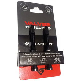 Hutchinson Jeu de 2 Valves Tubeless 60 mm Aluminium Noir