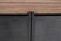 GINER Y COLOMER Buffet industriel en bois de manguier et métal avec 4 portes coulissantes et 6 tiroirs, 220 x 200 x 45 cm, finition naturel et gris foncé vieilli