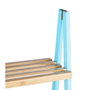 BERILO Étagère échelle 4 niveaux Bambou et Bois Naturel-Bleu