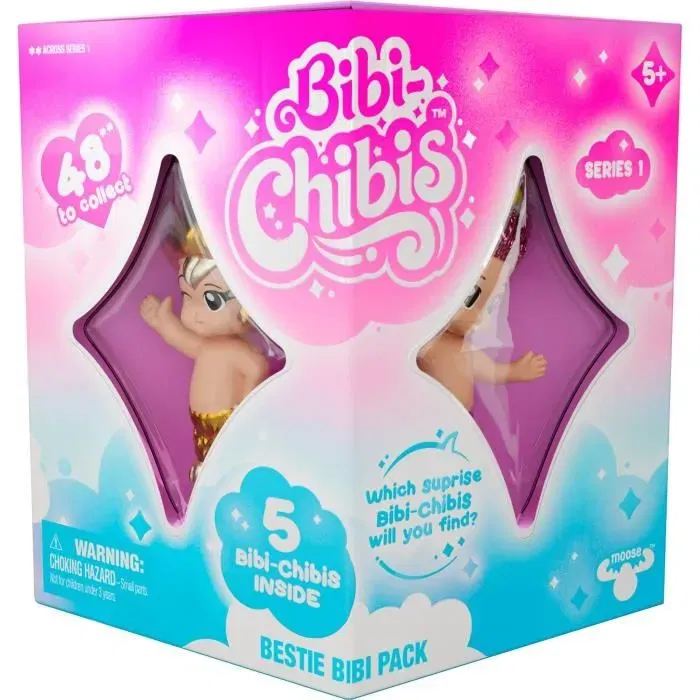 Bandai Bibi-Chibis - Pack de 5 figurines chibi bébé aléatoires à collectionner - Dont 3 modèles mystère - 48 modèles disponibles