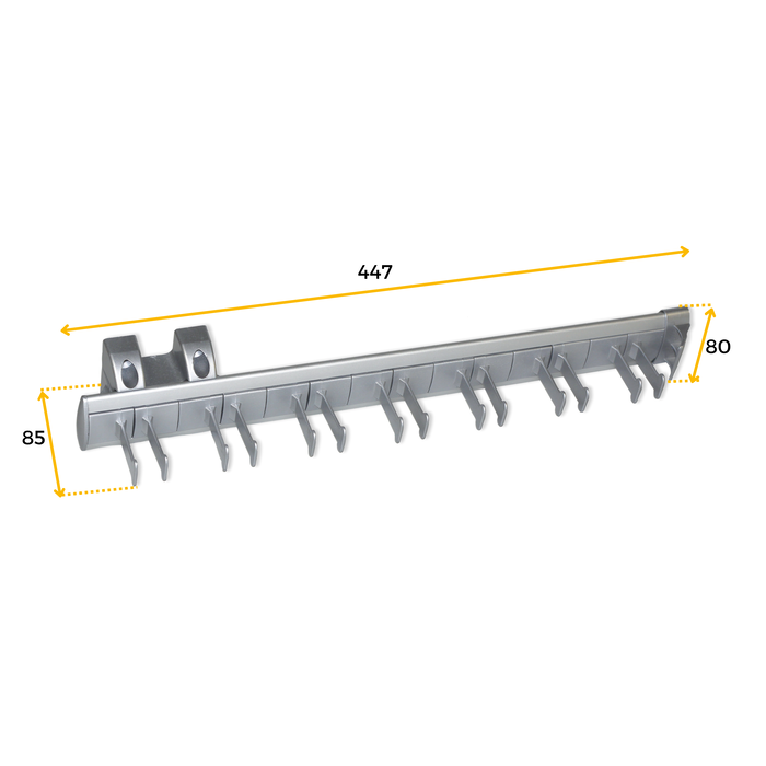 Emuca Porte-ceintures lateral extractible, Anodisé mat, Plastique et Aluminium.