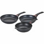 Baumalu Set de 3 poêles en fonte d'aluminium Noir