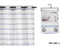 Giftdecor Rideau Voilage Rayé Bleu 140x260 cm (Set de 6)