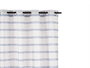 Giftdecor Rideau Voilage Rayé Bleu 140x260 cm (Set de 6)