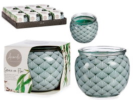 Acorde Bougie Verre Sauce En Fleur Vert 7,5x6,3x7,5 cm (Set de 12)