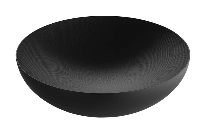 Alessi DUL02/32BT - Double Saladier en Acier Inoxydable 18/10 et Résine Noire - 32 cm - Conçu par D'Urbino et Lomazzi - Pour Présenter Fruits et Aliments
