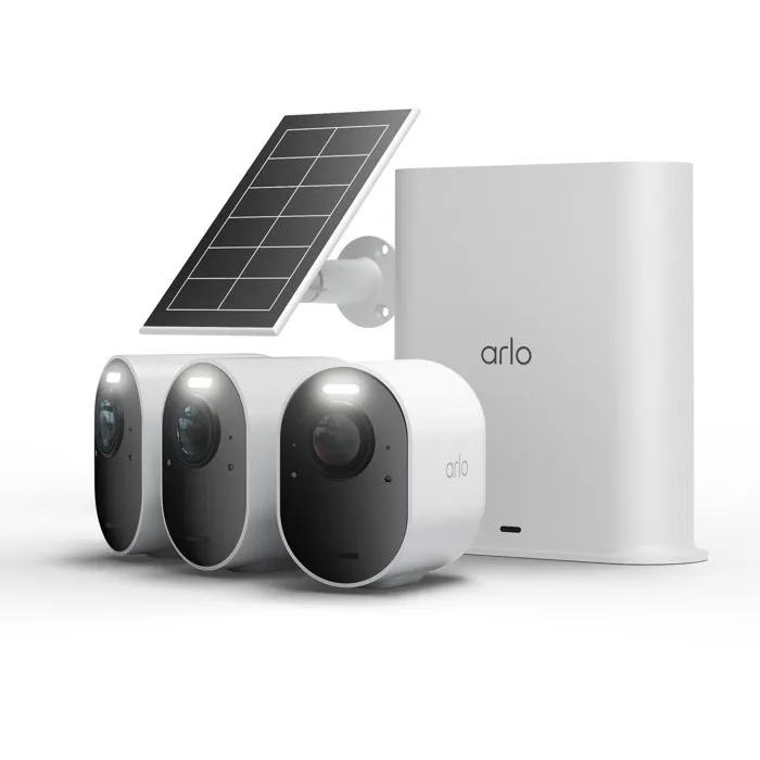 Arlo Ultra 3 - Kit de 3 caméras de surveillance + 1 panneau solaire, qualité d'image exceptionnelle, vision nocturne, WiFi Arlo Ultra 3 - Kit de 3 caméras de surveillance + 1 panneau solaire, qualité d'image exceptionnelle, vision nocturne, WiFi