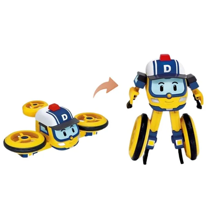Silverlit Drooney Robocar Poli - Figurine Robot Drone Transformable 2-en-1