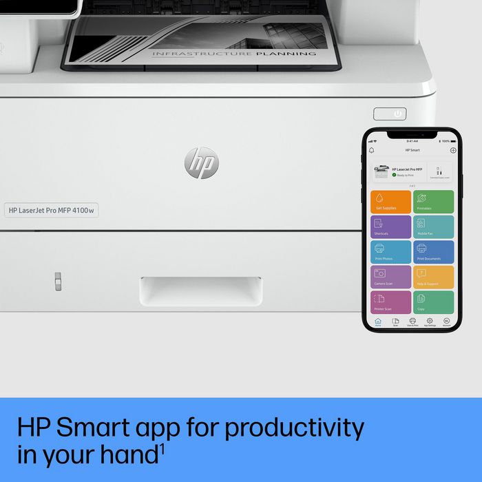 HP Imprimante LaserJet Pro MFP 4102fdw - Multifonction réseau couleur sans fil, chargeur automatique de documents