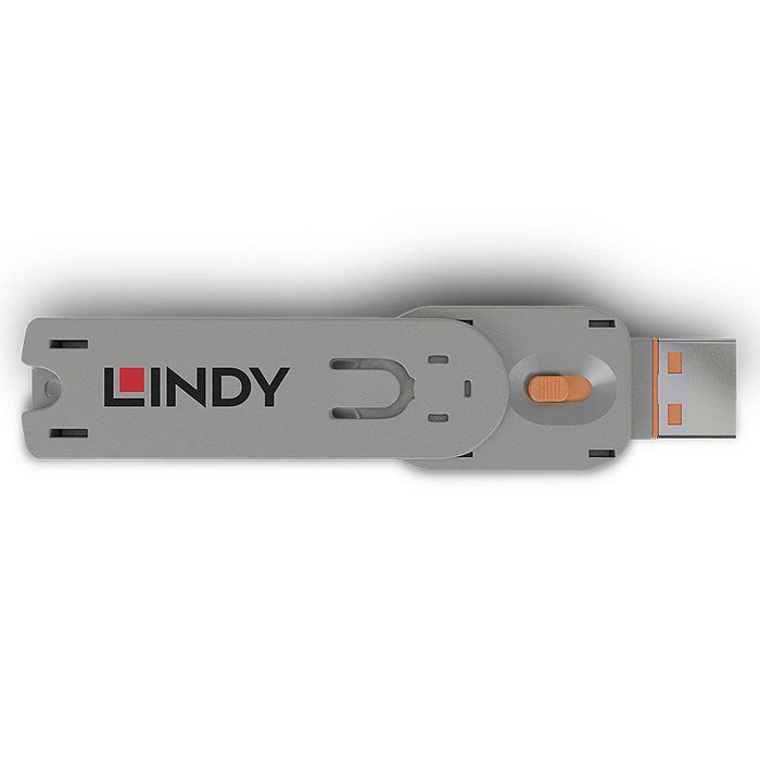 Lindy Clé de sécurité pour bloqueur de port USB Type A, orange - Compatible uniquement avec le bloqueur de couleur correspondante