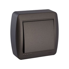 Solera Interrupteur bipolaire 10A 250V~ de superficie série mural, couleur graphite 74x72x28 mm