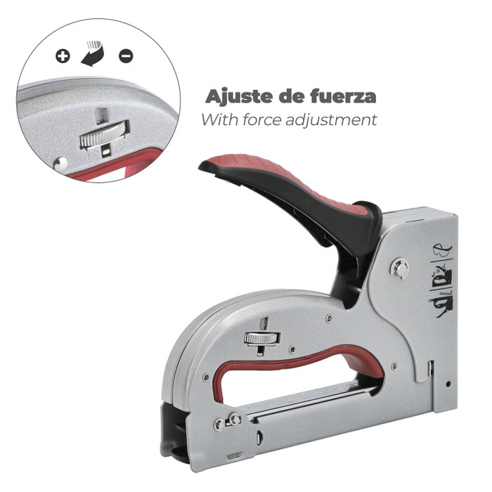 WOLFPACK LINEA PROFESIONAL Grapadora Metal Regulable Plus N3 4/14mm