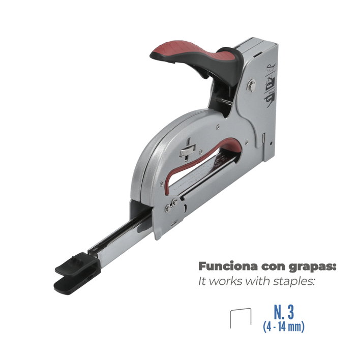 WOLFPACK LINEA PROFESIONAL Grapadora Metal Regulable Plus N3 4/14mm