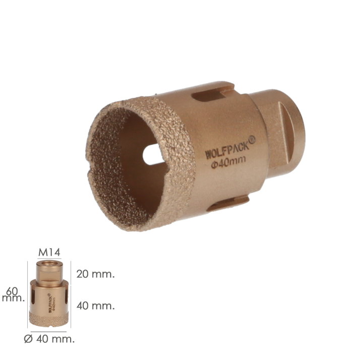 WOLFPACK LINEA PROFESIONAL Couronne Diamante M14 Ø 40 mm