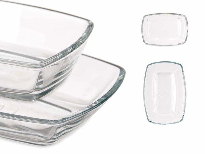 Pasabahce Set 2 Plats Tokio 12 cm et 18 cm en Verre Transparent (Set de 6)
