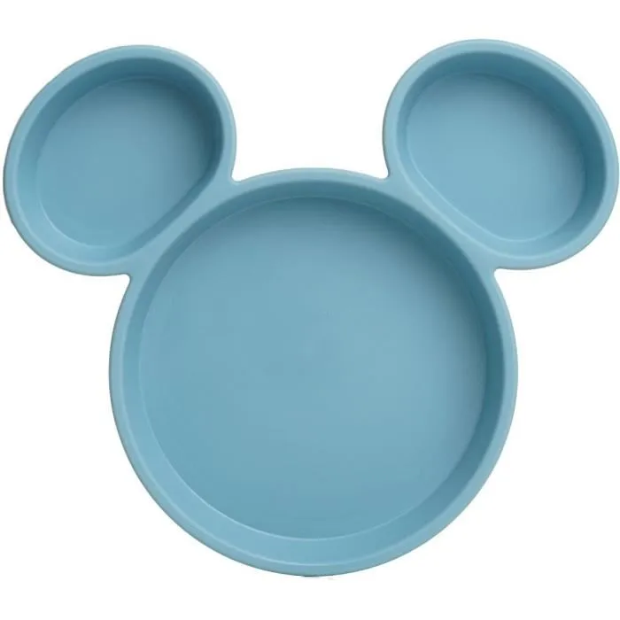 Thermobaby - Pack repas Silhouette PP - Ensemble de vaisselle pour enfants Mickey Mouse avec assiette compartimentée, bol, couverts et tasse 360° anti-fuite