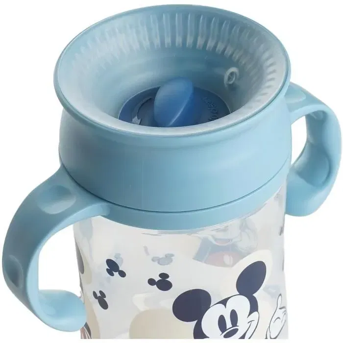 Thermobaby - Pack repas Silhouette PP - Ensemble de vaisselle pour enfants Mickey Mouse avec assiette compartimentée, bol, couverts et tasse 360° anti-fuite