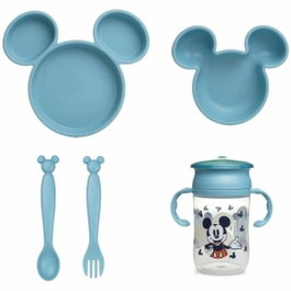 Thermobaby Ensemble de vaisselle Mickey Mouse Bleu en silicone