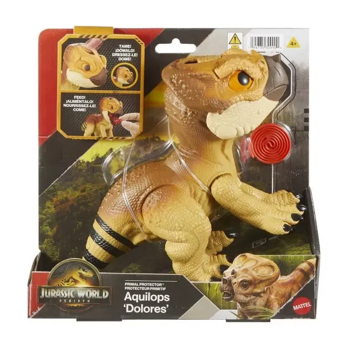Jurassic World - Figurine interactive à apprivoiser Aquilops JGC01 - Dinosaure avec modes attaque et protection - À partir de 4 ans