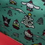 LOUNGEFLY Sac bandoulière Hello Kitty Christmas Sanrio en simili cuir - 25x21,25x8,75 cm avec bretelle détachable, paillettes et appliques
