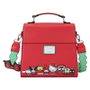 LOUNGEFLY Sac bandoulière Hello Kitty Christmas Sanrio en simili cuir - 25x21,25x8,75 cm avec bretelle détachable, paillettes et appliques