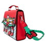 LOUNGEFLY Sac bandoulière Hello Kitty Christmas Sanrio en simili cuir - 25x21,25x8,75 cm avec bretelle détachable, paillettes et appliques