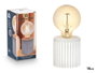 Giftdecor Lampe LED Base Rayures Pierre et Verre Bleu 8x19x8 cm (Set de 8)