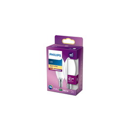 Philips Pack de 2 Ampoules LED E14 B35 4.3W 470Lm 2700K