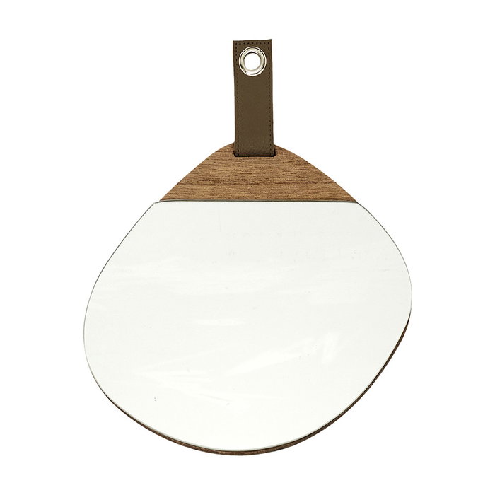 Home Deco Factory Miroir mural en bois avec poignée imitation cuir