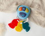 KioKids - Llavero - Porte-clés musical et mordeur bébé avec 4 mélodies, sons de klaxon, moteur et 3 clés textures - Jouet imitation clés de voiture - Bleu - Dès 6 mois