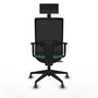 Piqueras y Crespo Chaise de Bureau Horna avec Appui-tête Vert Émeraude