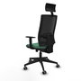Piqueras y Crespo Chaise de Bureau Horna avec Appui-tête Vert Émeraude