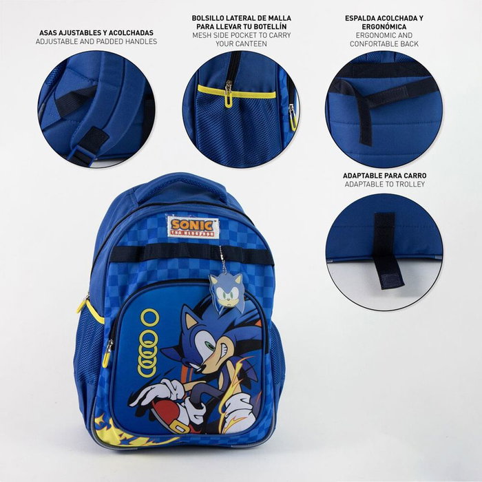 Cerdá Sac à dos scolaire Sonic bleu 42 cm Cerdá Sac à dos scolaire Sonic bleu 42 cm