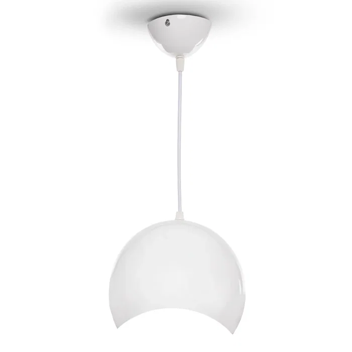 Lampe Suspendue "Brooke" SKD-P039-W Blanche Métal/PVC Style Rétro Industriel Lampe Suspendue "Brooke" SKD-P039-W Blanche Métal/PVC Style Rétro Industriel