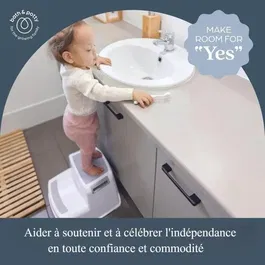 Dreambaby Tabouret Marchepied 2 Up - Antidérapant, Texturé, Portée 80 kg - Pour Enfants et Adultes - Gris et Noir - Pour Salle de Bain, Cuisine