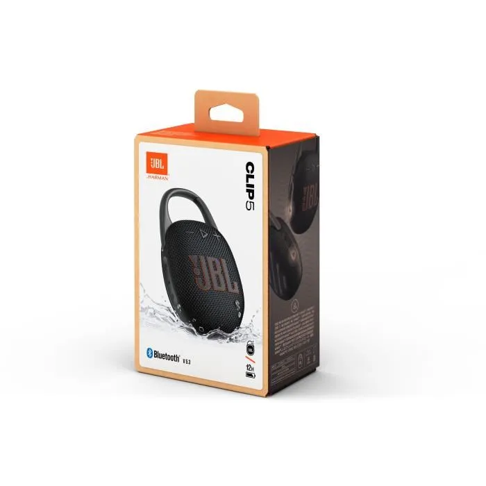 Haut-parleurs bluetooth portables JBL CLIP 5 BLACK 7W Noir 20 W 7 W Haut-parleurs bluetooth portables JBL CLIP 5 BLACK 7W Noir 20 W 7 W
