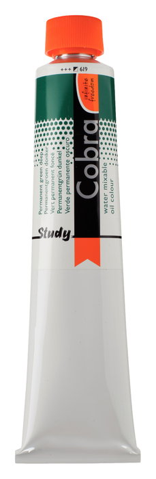 Cobra Study Color Peinture à l'huile Vert Permanent Foncé 619, 200 ml Cobra Study Color Peinture à l'huile Vert Permanent Foncé 619, 200 ml