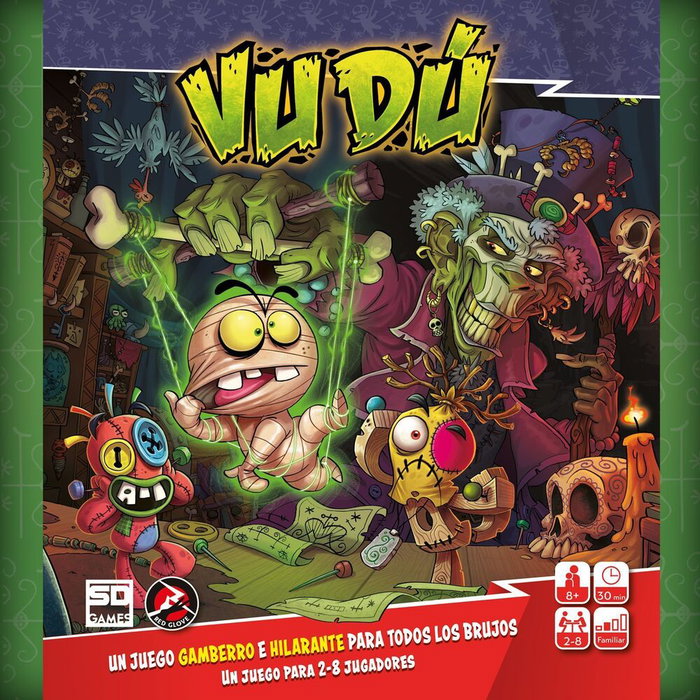 SD GAMES Vudu - Jeu de société en espagnol pour adultes et familles (à partir de 8 ans) 2 à 8 joueurs - Cartes, dés et plateau