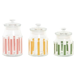 Set de 3 Boites Home ESPRIT Multicouleur Rayures Moderne 1 L 1,2 L 3 Pièces