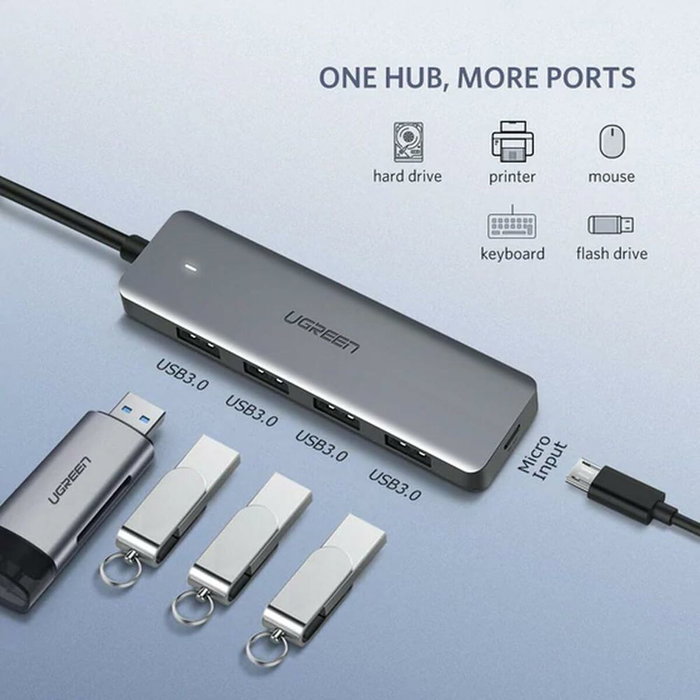 Hub USB Ugreen 64260 Gris