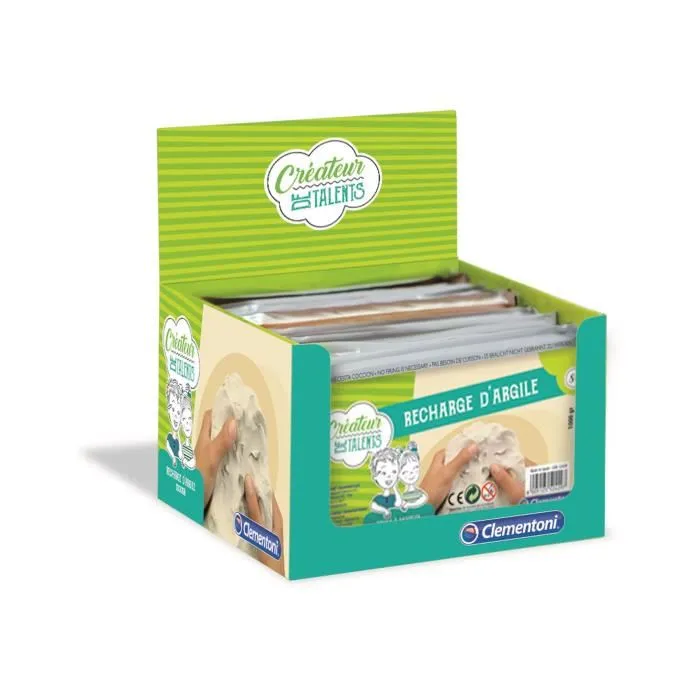 Clementoni - Créateur de Talents - Argile blanche pour modelage et sculpture - Recharge de 1 kg - Loisirs créatifs pour enfants à partir de 6 ans Clementoni - Créateur de Talents - Argile blanche pour modelage et sculpture - Recharge de 1 kg - Loisirs créatifs pour enfants à partir de 6 ans