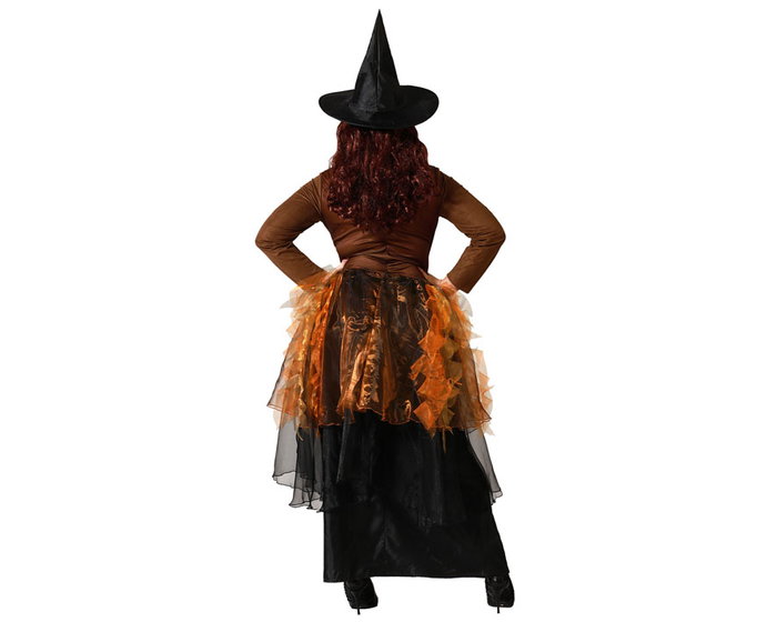 Atosa Déguisement Sorcière Marron avec Robe à Jupe en Tulle et Chapeau Atosa Déguisement Sorcière Marron avec Robe à Jupe en Tulle et Chapeau
