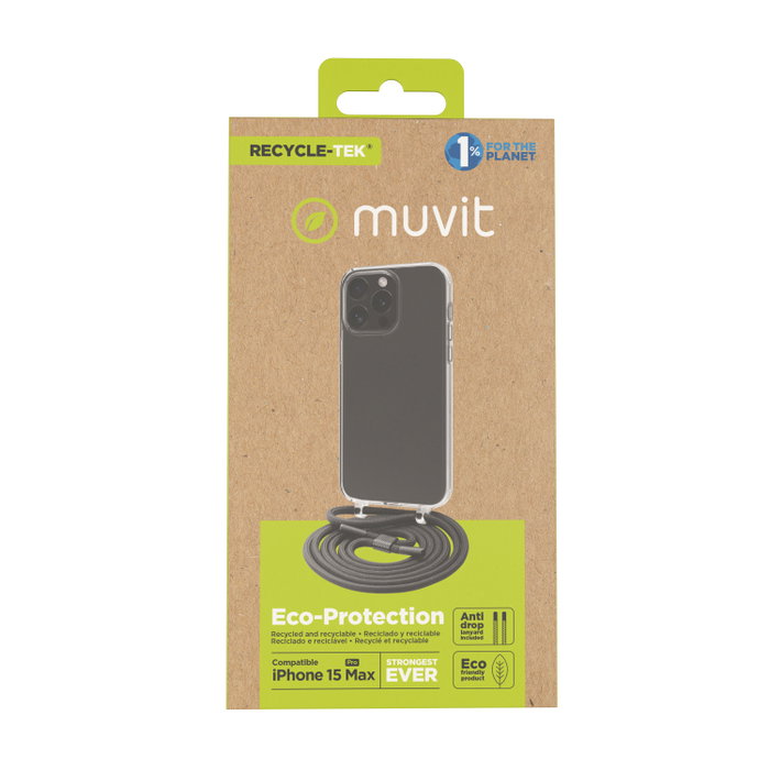 Muvit Coque Recycletek pour Apple iPhone 15 Transparente Recyclé