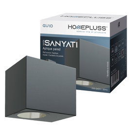 HomePluSS Applique murale série Sanyati carrée, noir, GU10