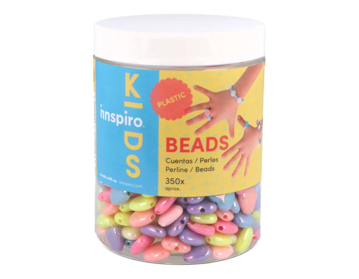 Innspiro Perles en plastique en forme de cœur Multicolore Pastel irisé 12mm