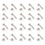 Emuca Lot de 20 charnières droites X92N et embases de montage mixtes, Diamètre 5x9.5mm, Hauteur 0, Acier, Nickelé